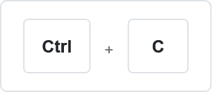 Keyboard shortcut image showing 'Ctrl + C' combination in light theme